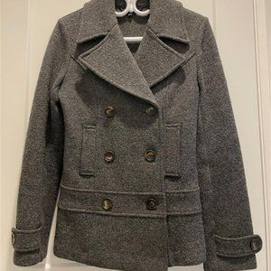 Le Chateau 100% Wool Pea Coat Dark Grey Size Small Made in Canada